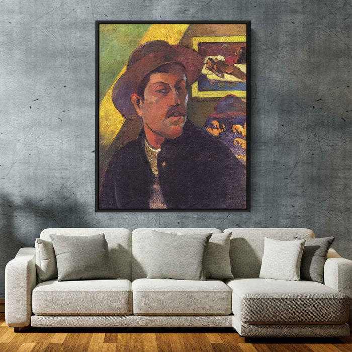 Self Portrait in a Hat (1893) by Paul Gauguin - Canvas Artwork