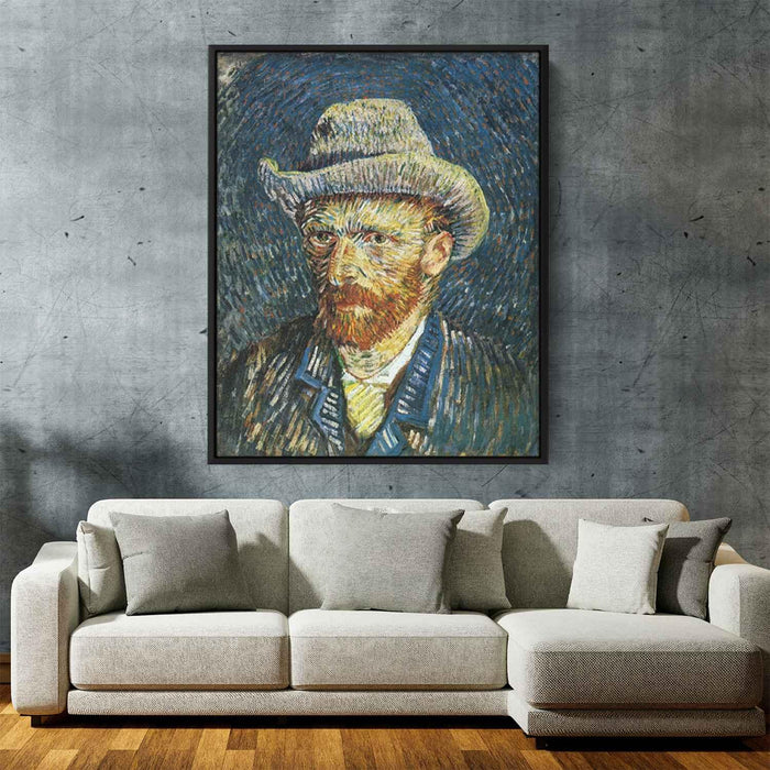 Self Portrait with Felt Hat (1887) by Vincent van Gogh - Canvas Artwork