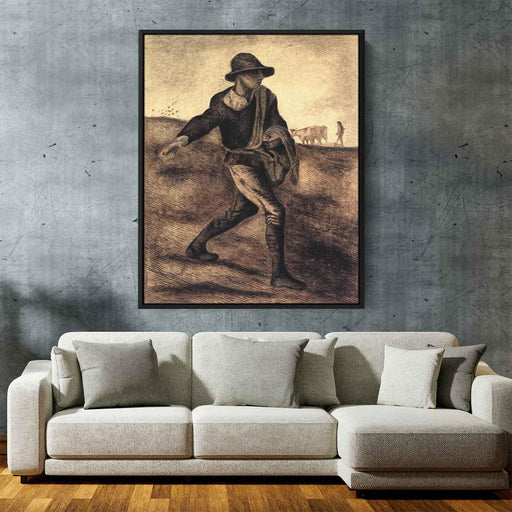 Sower (after Millet) (1881) by Vincent van Gogh - Canvas Artwork