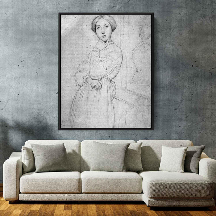 Study for Vicomtesse d'Hausonville, born Louise Albertine de Broglie I by Jean Auguste Dominique Ingres - Canvas Artwork