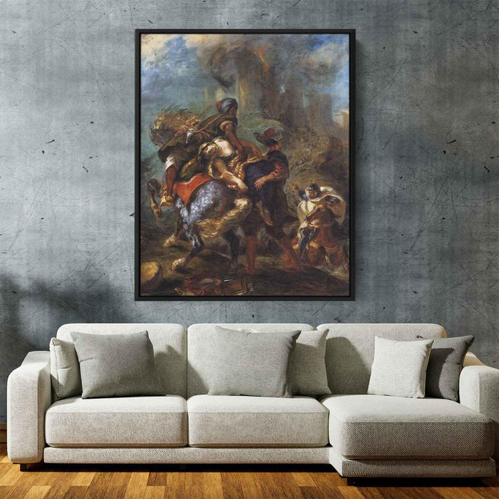 The Abduction of Rebecca (1846) by Eugene Delacroix - Canvas Artwork