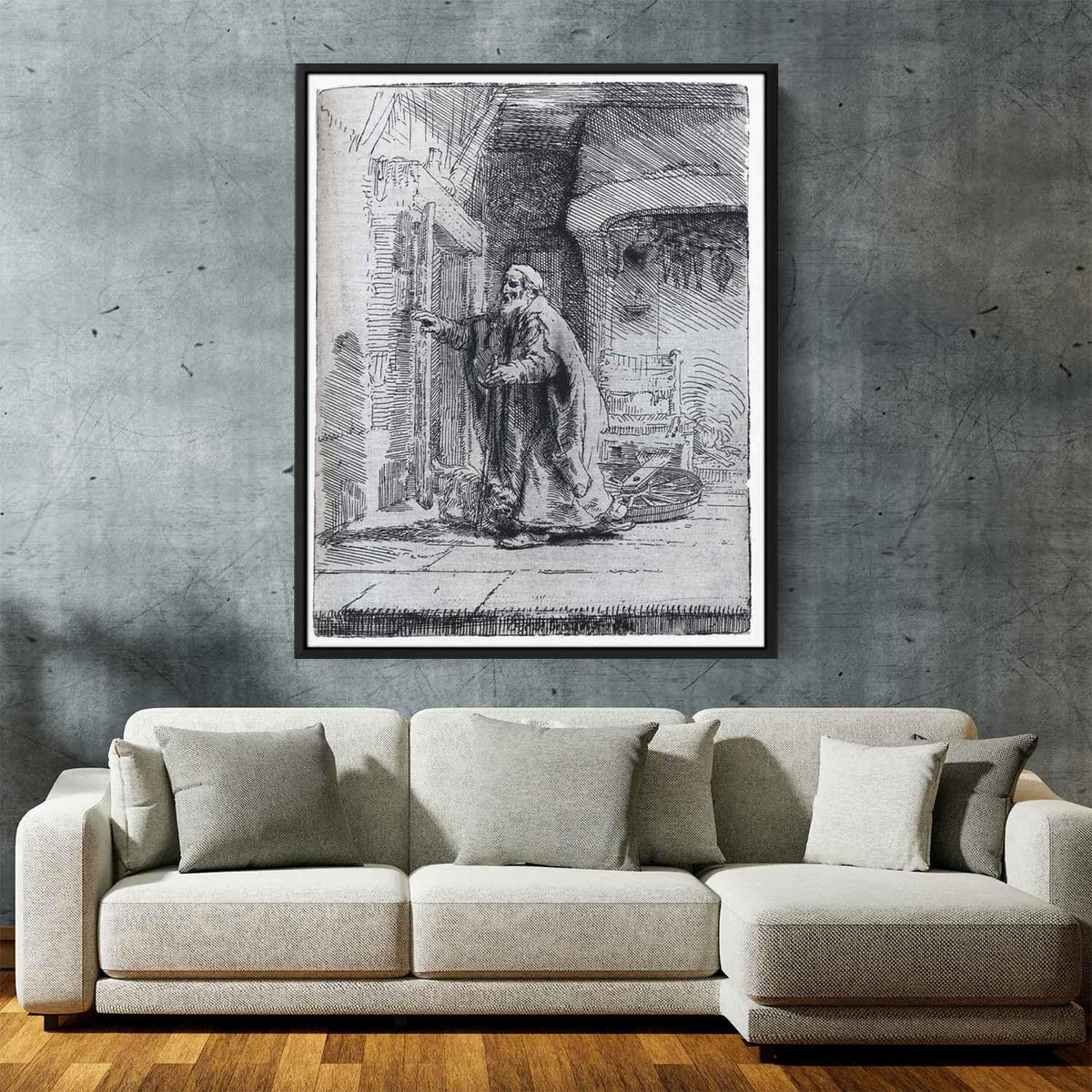 The blind Tobit (1651) by Rembrandt - Canvas Artwork — Kanvah