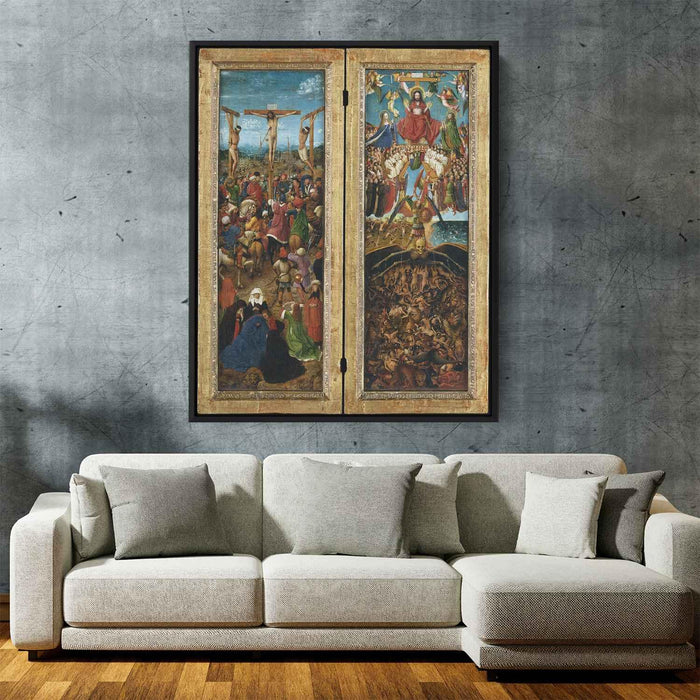 Crucifixion and Last Judgement diptych (1426) by Jan van Eyck - Canvas Artwork
