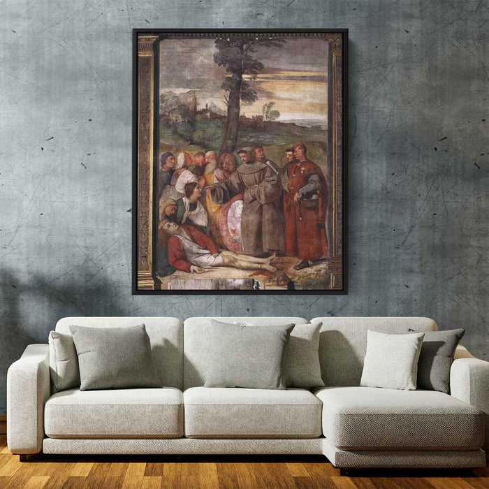 The Healing of the Wrathful Son (1511) by Titian - Canvas Artwork