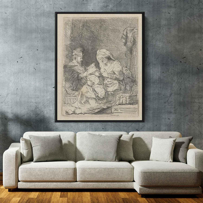 The holy family (1632) by Rembrandt - Canvas Artwork