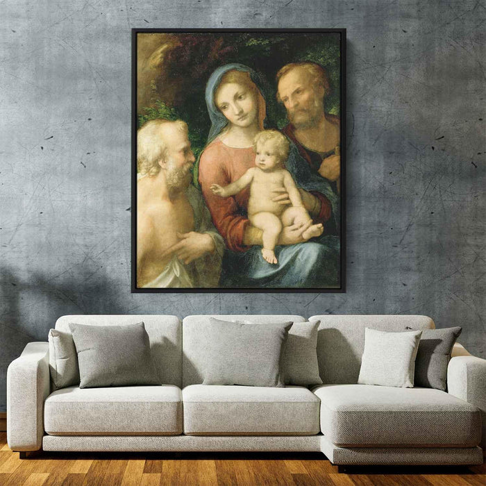 The Holy Family with Saint Jerome (1519) by Correggio - Canvas Artwork