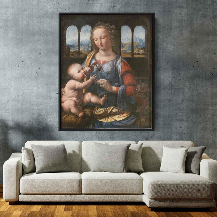 The Madonna of the Carnation (1480) by Leonardo da Vinci - Canvas Artwork