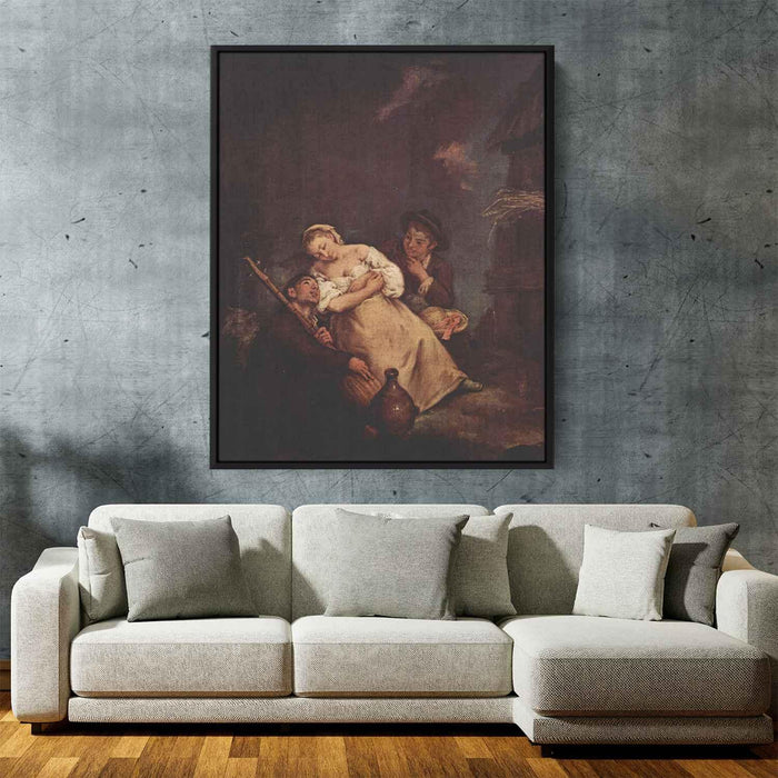 The sleeping woman by Pietro Longhi - Canvas Artwork