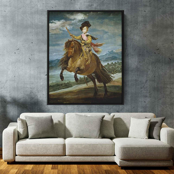 Prince Balthasar Carlos on horseback (1635) by Diego Velazquez - Canvas Artwork