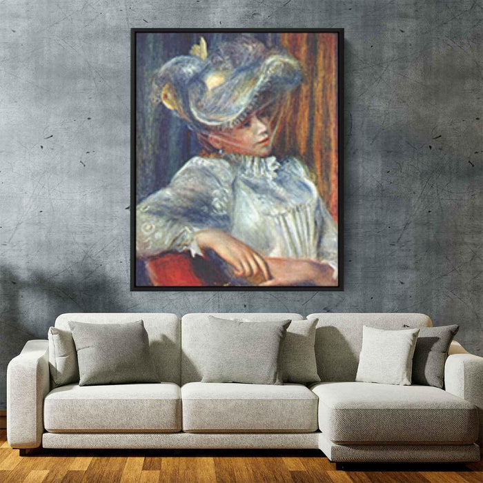 Woman in a hat (1895) by Pierre-Auguste Renoir - Canvas Artwork