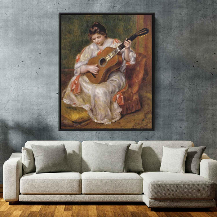 Woman Playing the Guitar (1896) by Pierre-Auguste Renoir - Canvas Artwork