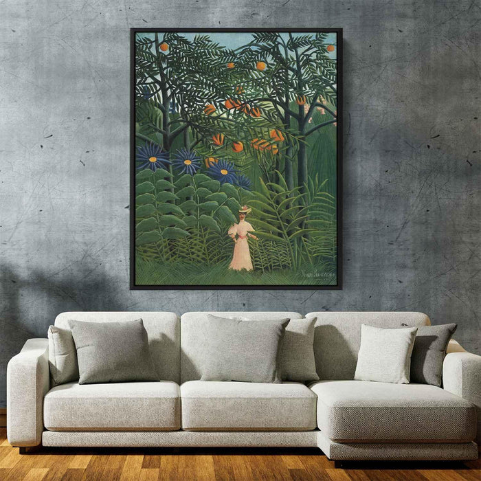 Woman Walking in an Exotic Forest (1905) by Henri Rousseau - Canvas Artwork