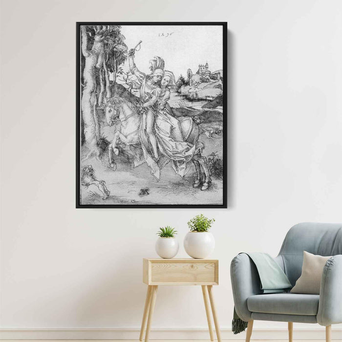 Couple on Horseback (1496) by Albrecht Durer - Canvas Artwork