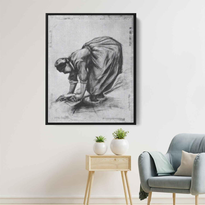 Peasant Woman, Stooping by Vincent van Gogh - Canvas Artwork