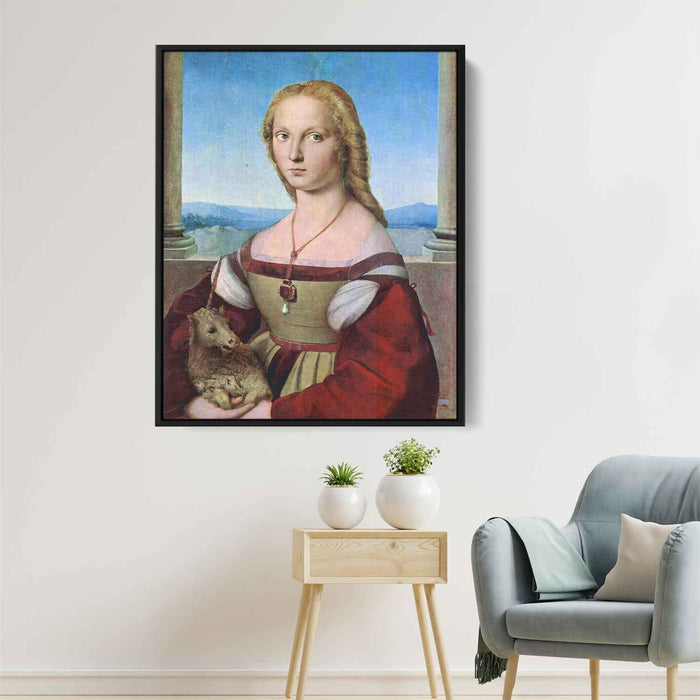 Portrait of a Lady with a Unicorn (1506) by Raphael - Canvas Artwork