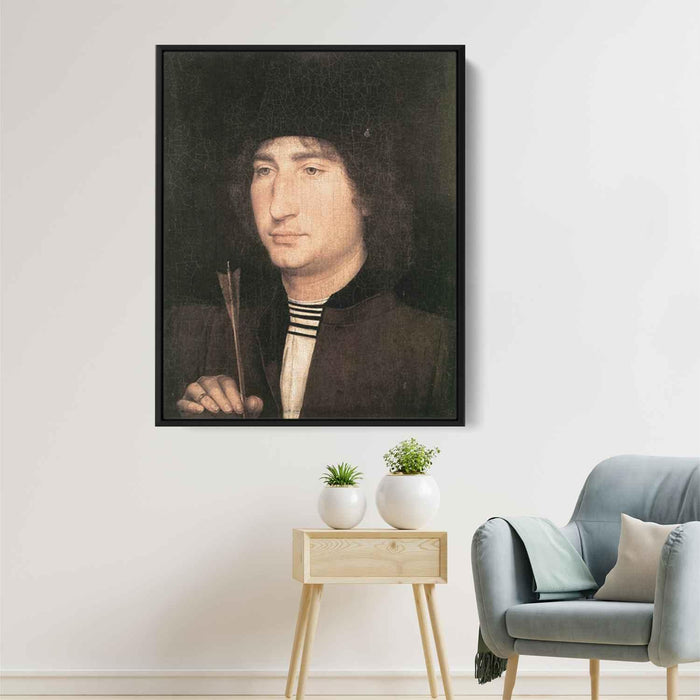 Portrait of a Man with an Arrow (1480) by Hans Memling - Canvas Artwork