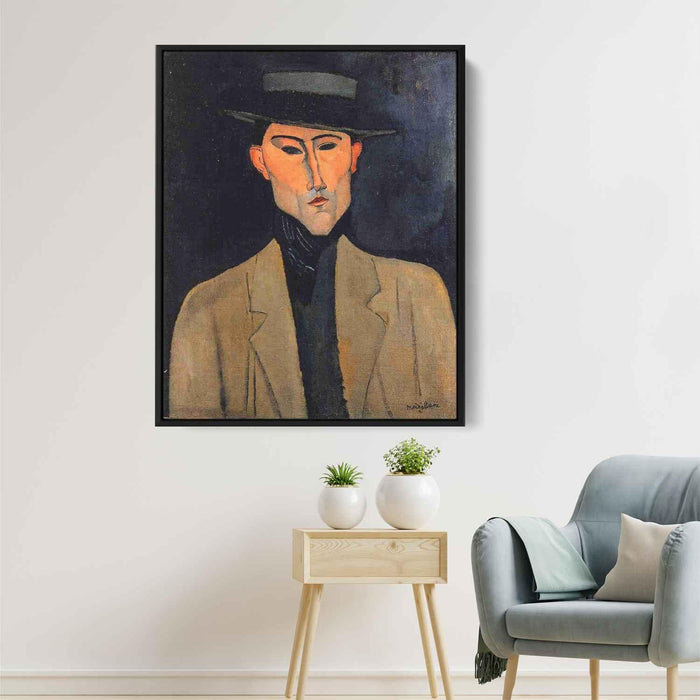 Portrait of a Man with Hat (Jose Pacheco ) (1915) by Amedeo Modigliani - Canvas Artwork