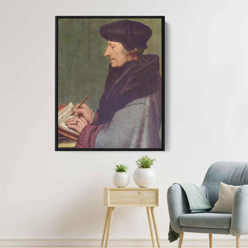 Portrait of Erasmus of Rotterdam Writing (1523) by Hans Holbein the Younger - Canvas Artwork