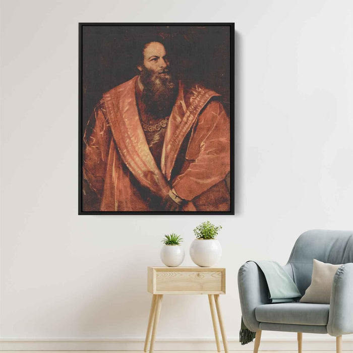 Portrait of Pietro Aretino (1545) by Titian - Canvas Artwork