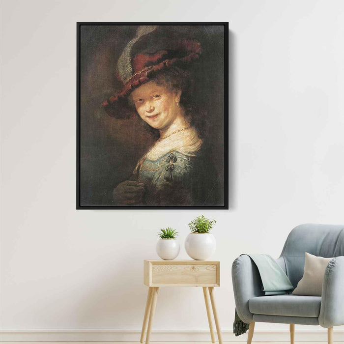 Portrait of the Young Saskia (1633) by Rembrandt - Canvas Artwork