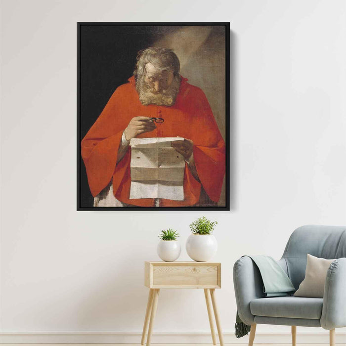 Saint Jerome reading a letter (1629) by Georges de la Tour - Canvas Artwork