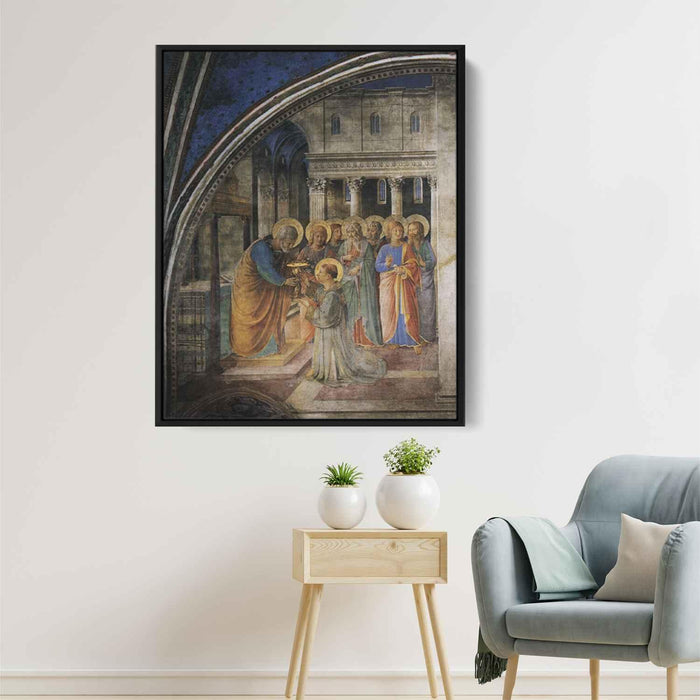 St. Peter Consacrates Stephen as Deacon (1449) by Fra Angelico - Canvas Artwork