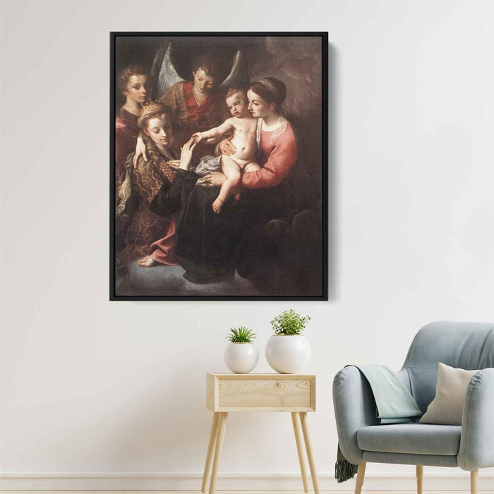 The Mystic Marriage of St Catherine (1587) by Annibale Carracci - Canvas Artwork