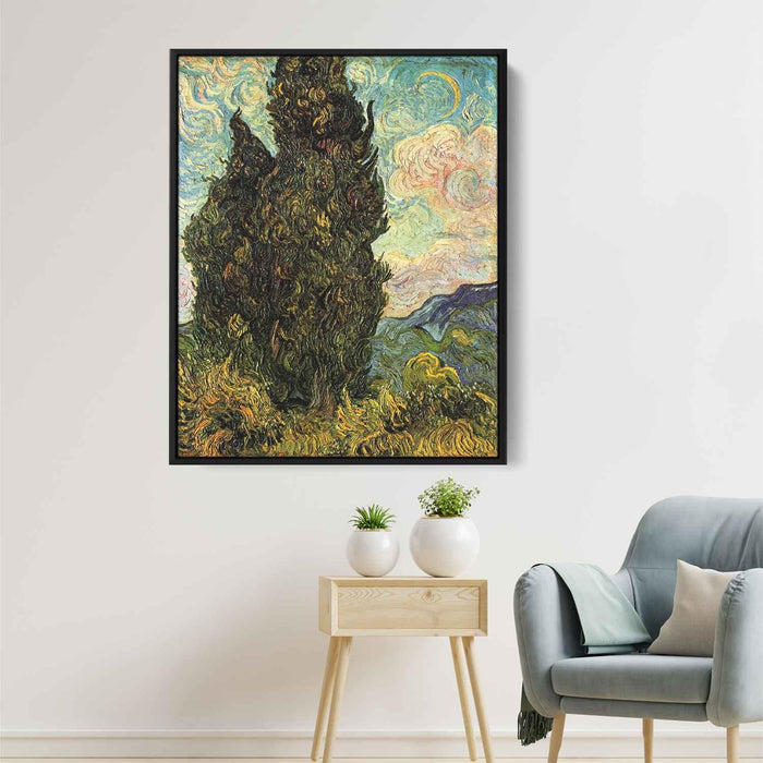 Two Cypresses (1889) by Vincent van Gogh - Canvas Artwork