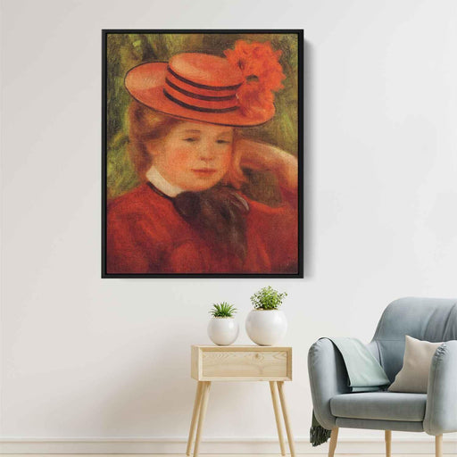 Young Girl in a Red Hat (1899) by Pierre-Auguste Renoir - Canvas Artwork