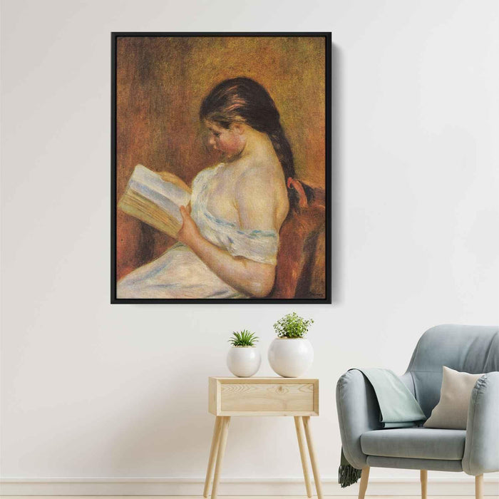 Young Girl Reading (1895) by Pierre-Auguste Renoir - Canvas Artwork