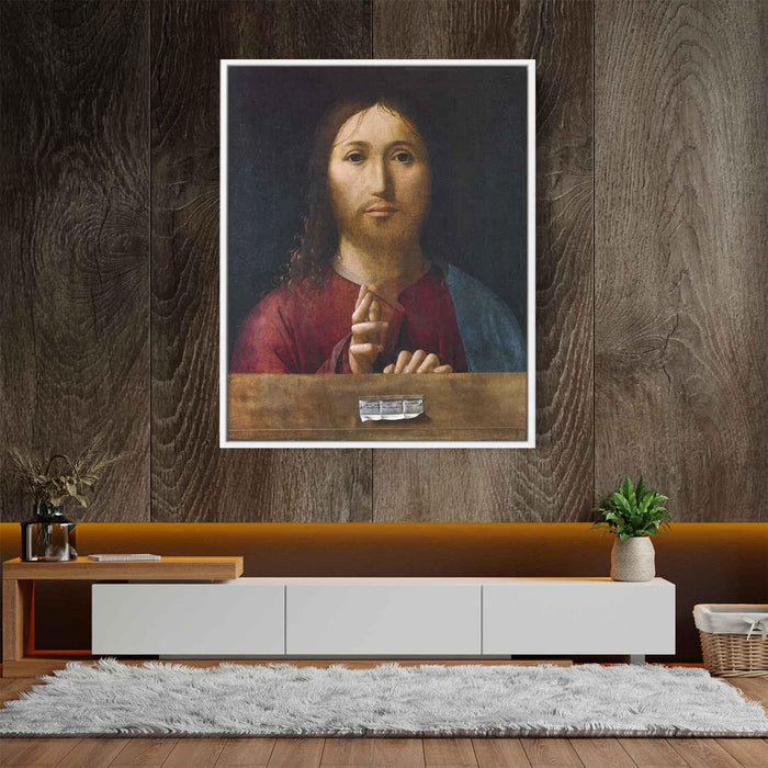 Christ Blessing (1465) by Antonello da Messina - Canvas Artwork