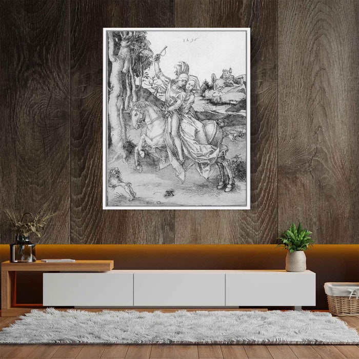 Couple on Horseback (1496) by Albrecht Durer - Canvas Artwork