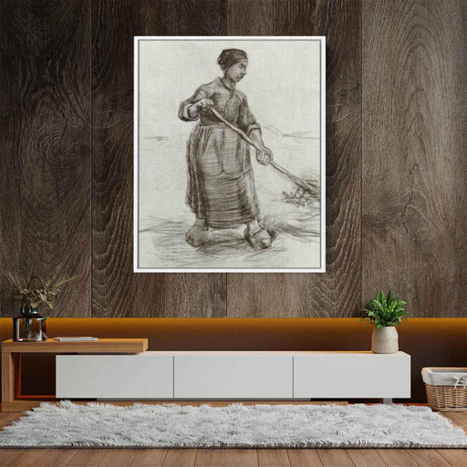 Peasant Woman, Pitching Wheat or Hay by Vincent van Gogh - Canvas Artwork