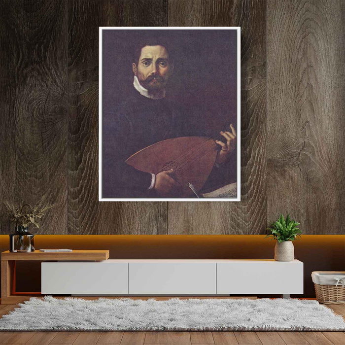 Portrait of Giovanni Gabrieli with the lute (1600) by Annibale Carracci - Canvas Artwork