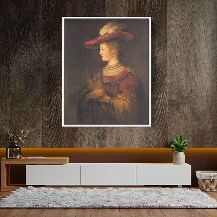 Portrait of Saskia van Uylenburgh (1634) by Rembrandt - Canvas Artwork