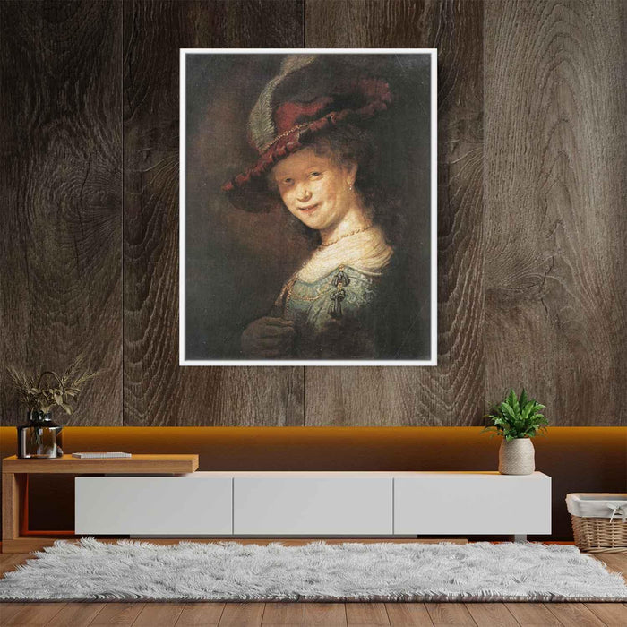 Portrait of the Young Saskia (1633) by Rembrandt - Canvas Artwork