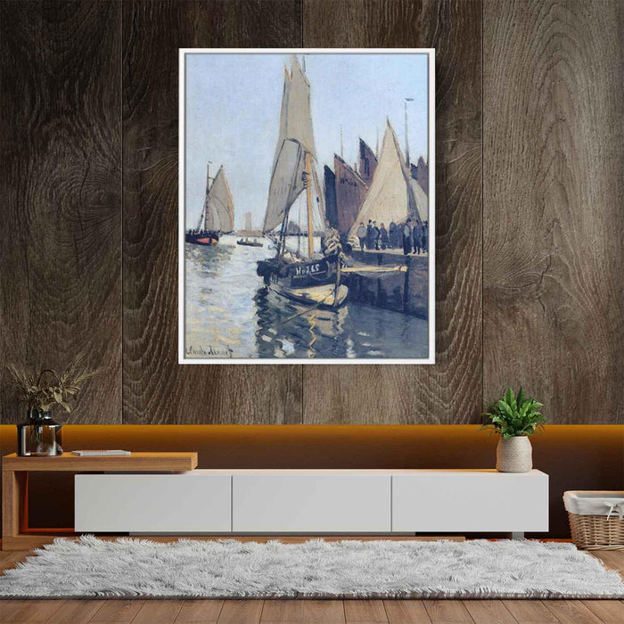 Sailing Boats at Honfleur (1866) by Claude Monet - Canvas Artwork