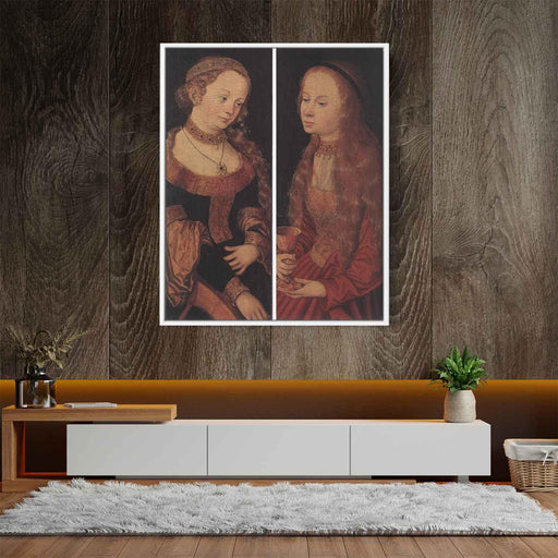 St. Catherine and St. Barbara by Lucas Cranach the Elder - Canvas Artwork