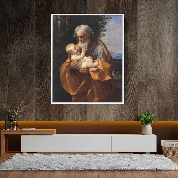 St Joseph with the Infant Jesus (1620) by Guido Reni - Canvas Artwork