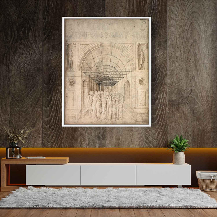 The Twelve Apostles in a Barrel Vaulted Passage (1470) by Jacopo Bellini - Canvas Artwork