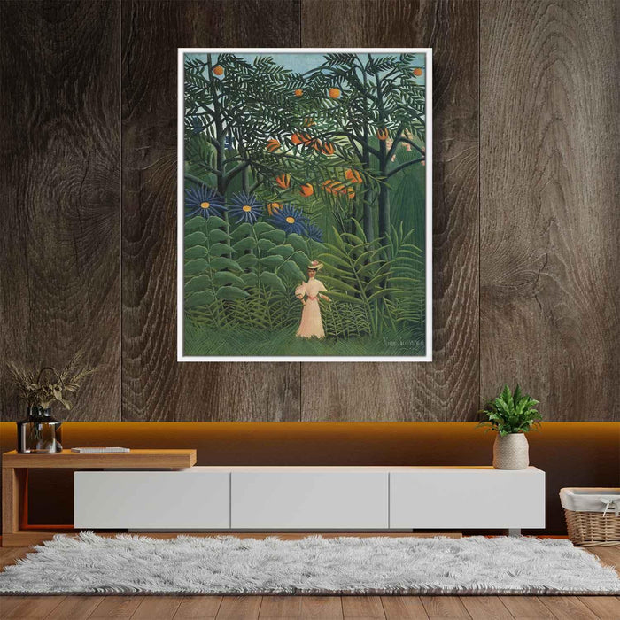 Woman Walking in an Exotic Forest (1905) by Henri Rousseau - Canvas Artwork