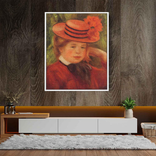 Young Girl in a Red Hat (1899) by Pierre-Auguste Renoir - Canvas Artwork