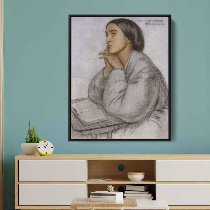 Christina Rossetti by Dante Gabriel Rossetti - Canvas Artwork