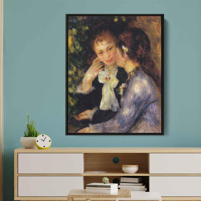 Confidences (1878) by Pierre-Auguste Renoir - Canvas Artwork