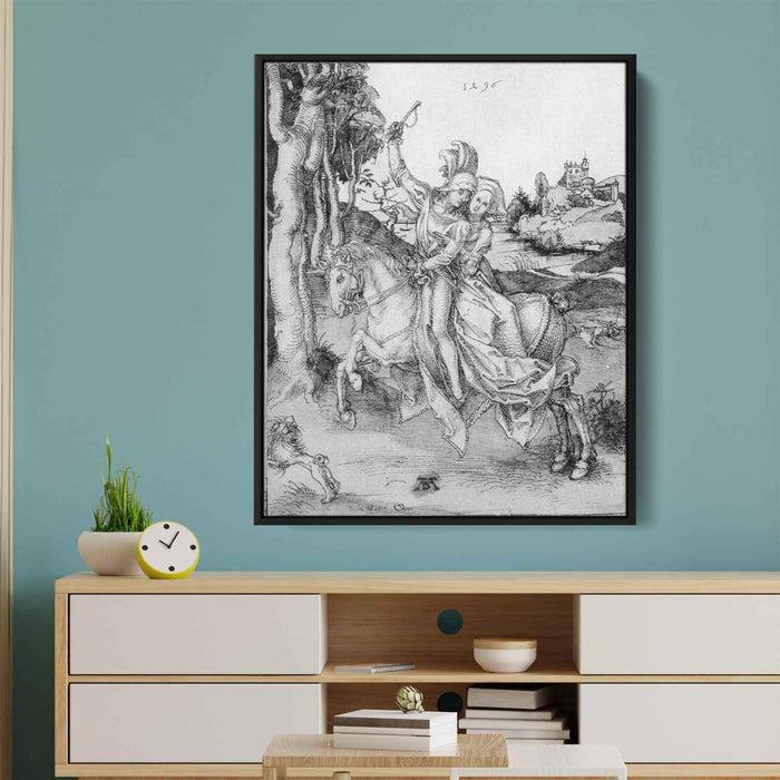 Couple on Horseback (1496) by Albrecht Durer - Canvas Artwork