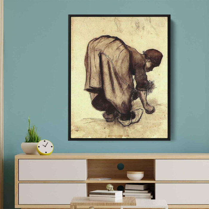 Peasant Woman Bending Over (1885) by Vincent van Gogh - Canvas Artwork