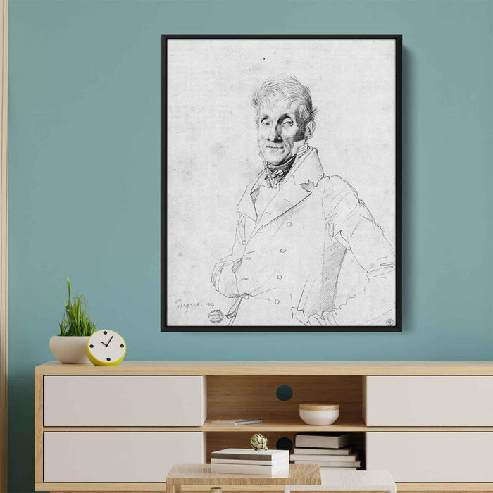 Portrait of a Man, possible Edmé Bochet by Jean Auguste Dominique Ingres - Canvas Artwork