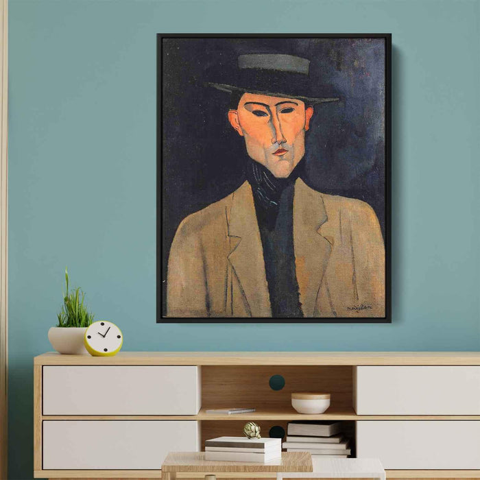 Portrait of a Man with Hat (Jose Pacheco ) (1915) by Amedeo Modigliani - Canvas Artwork