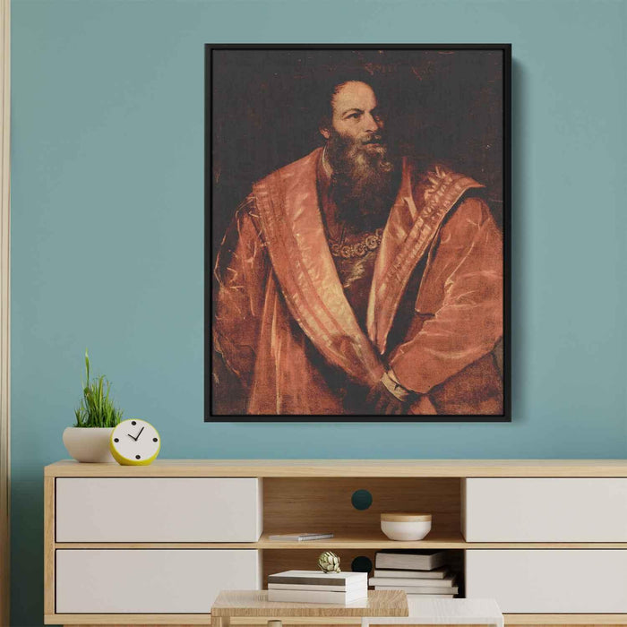 Portrait of Pietro Aretino (1545) by Titian - Canvas Artwork