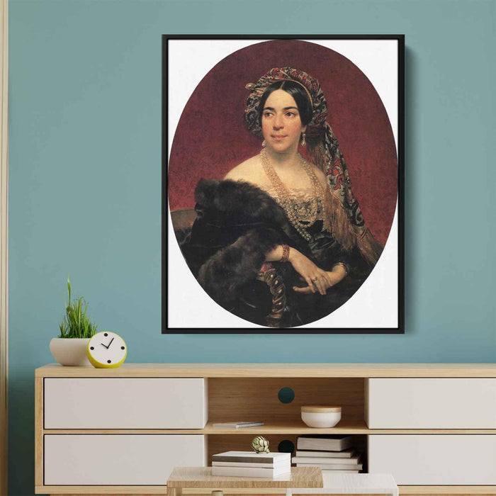 Portrait of Princess Z. A. Volkonskaya (1842) by Karl Bryullov - Canvas Artwork